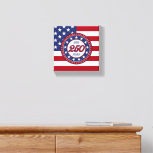 America’s 250th Birthday With USA Flag Canvas Photo Tile
