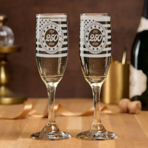 America’s 250th Birthday With USA Flag Champagne Flute
