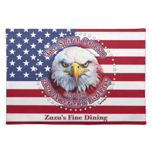 America’s 250th Birthday With USA Flag Cloth Placemat