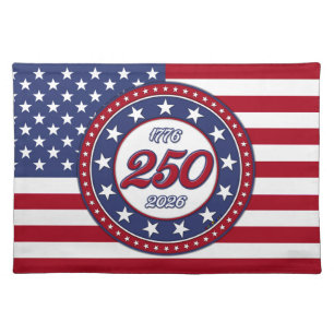 America’s 250th Birthday With USA Flag Cloth Placemat