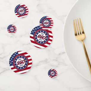 America’s 250th Birthday With USA Flag Confetti