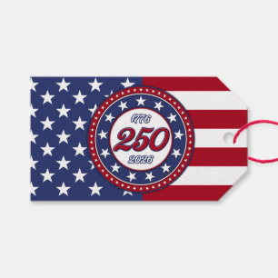 America’s 250th Birthday With USA Flag Gift Tags