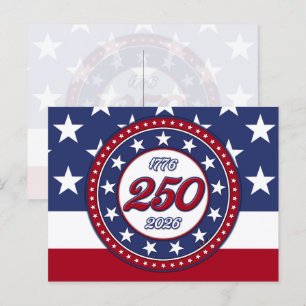 America’s 250th Birthday With USA Flag Invitation Postcard