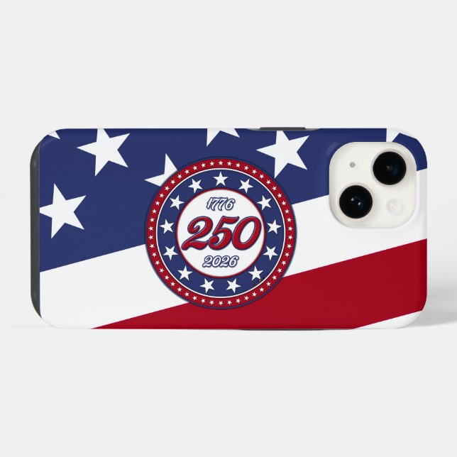 America’s 250th Birthday With USA Flag iPhone Case (Back Horizontal)