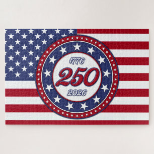 America’s 250th Birthday With USA Flag Jigsaw Puzzle