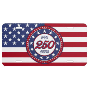 America’s 250th Birthday With USA Flag License Plate