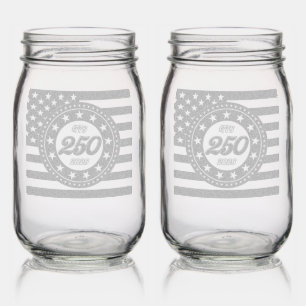 America’s 250th Birthday With USA Flag Mason Jar
