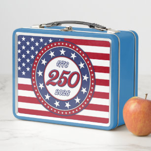America’s 250th Birthday With USA Flag Metal Lunch Box