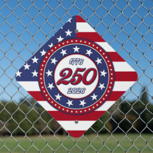 America’s 250th Birthday With USA Flag Metal Sign