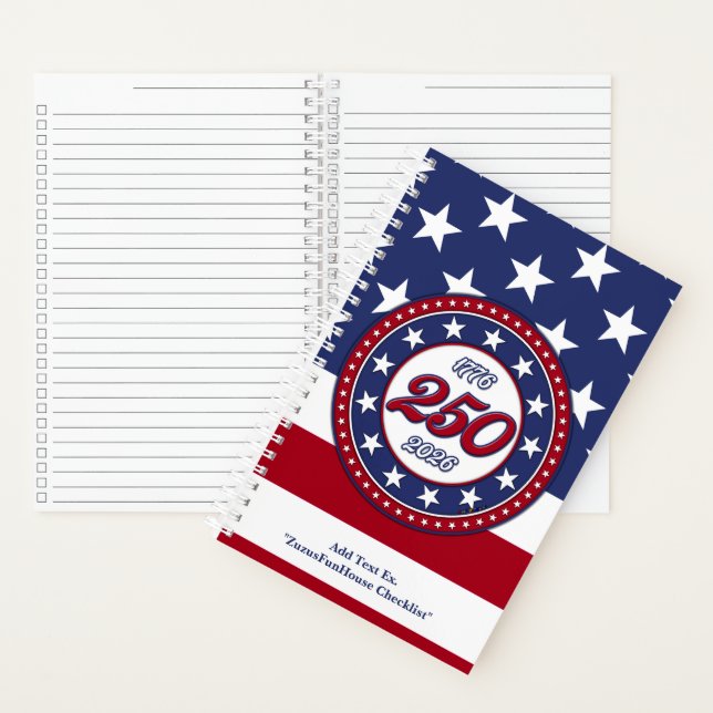 America’s 250th Birthday With USA Flag Notebook (Inside)