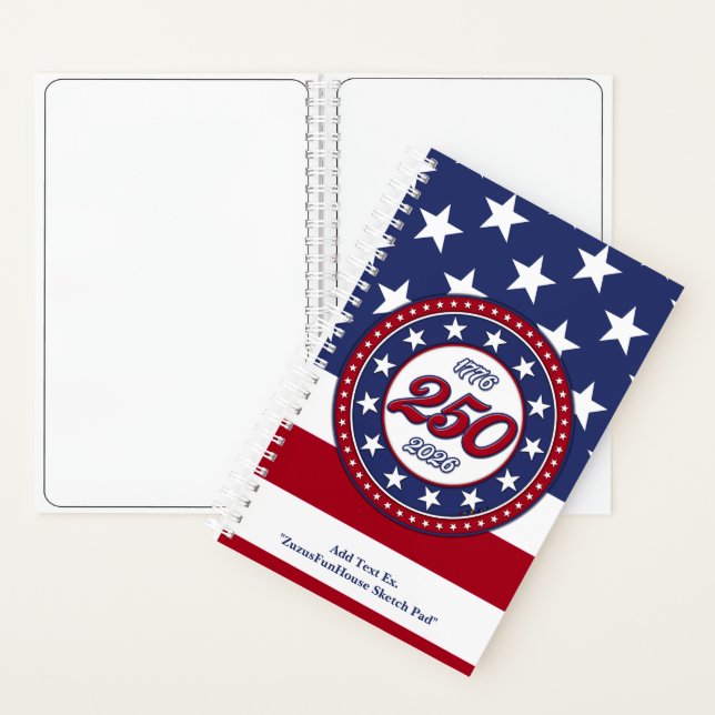 America’s 250th Birthday With USA Flag Notebook (Inside)