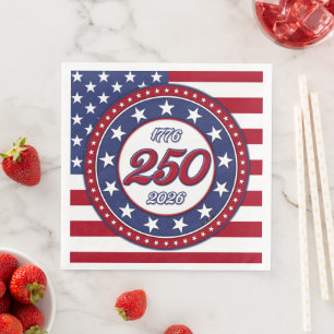 America’s 250th Birthday With USA Flag Paper Dinner Napkins
