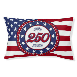 America’s 250th Birthday With USA Flag Pet Bed