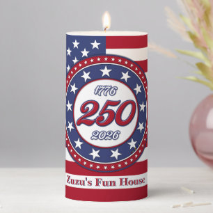 America’s 250th Birthday With USA Flag Pillar Candle