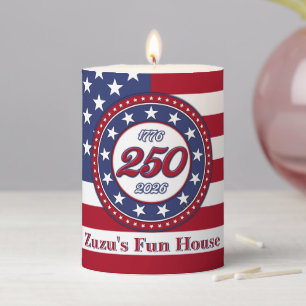 America’s 250th Birthday With USA Flag Pillar Candle