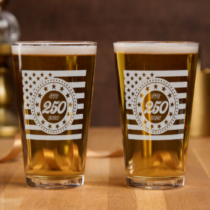 America’s 250th Birthday With USA Flag Pint Glass