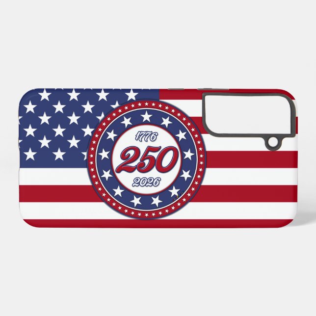 America’s 250th Birthday With USA Flag Samsung Galaxy Case (Back Horizontal)