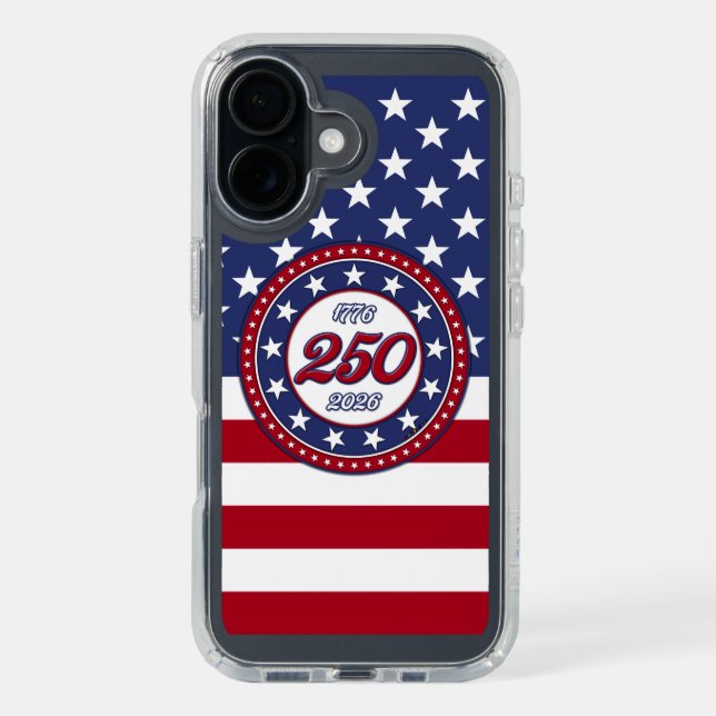 America’s 250th Birthday With USA Flag Speck iPhone Case (Front (Black))
