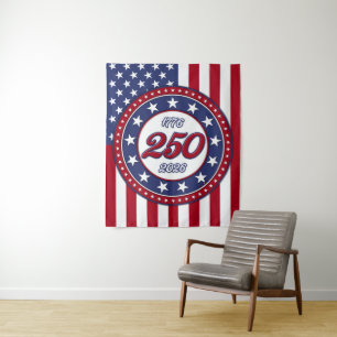 America’s 250th Birthday With USA Flag Tapestry
