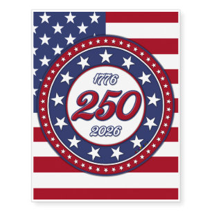 America’s 250th Birthday With USA Flag Temporary Tattoos