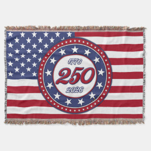 America’s 250th Birthday With USA Flag Throw Blanket