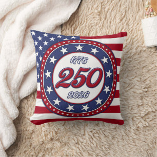 America’s 250th Birthday With USA Flag Throw Pillow