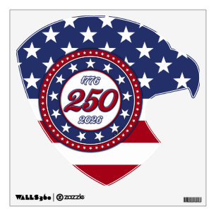 America’s 250th Birthday With USA Flag Wall Decal