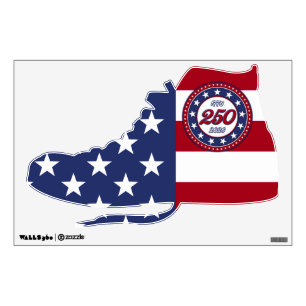 America’s 250th Birthday With USA Flag Wall Decal