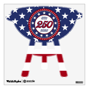 America’s 250th Birthday With USA Flag Wall Decal
