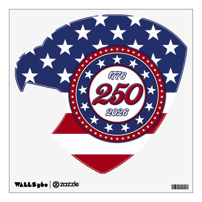 America’s 250th Birthday With USA Flag Wall Decal (Front)