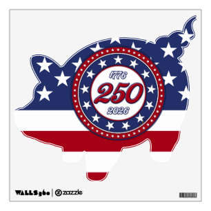 America’s 250th Birthday With USA Flag Wall Decal