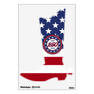 America’s 250th Birthday With USA Flag Wall Decal