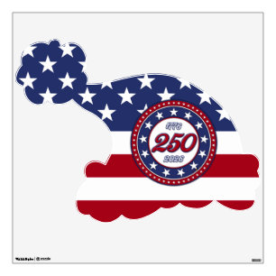 America’s 250th Birthday With USA Flag Wall Decal