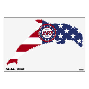 America’s 250th Birthday With USA Flag Wall Decal