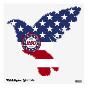 America’s 250th Birthday With USA Flag Wall Decal