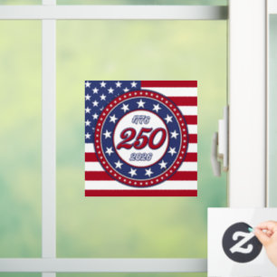 America’s 250th Birthday With USA Flag Window Cling