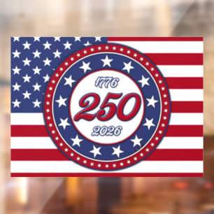 America’s 250th Birthday With USA Flag Window Cling