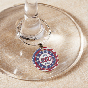 America’s 250th Birthday With USA Flag Wine Charm