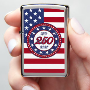 America’s 250th Birthday With USA Flag Zippo Lighter