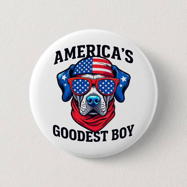 America’s Goodest Boy Dog Button (Front)