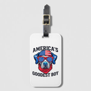 America’s Goodest Boy Dog Luggage Tag