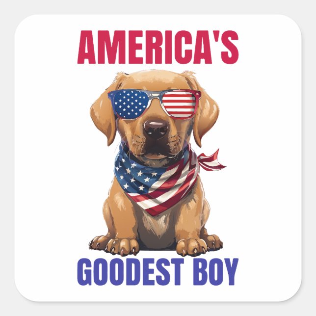 America’s Goodest Labrador Square Sticker (Front)