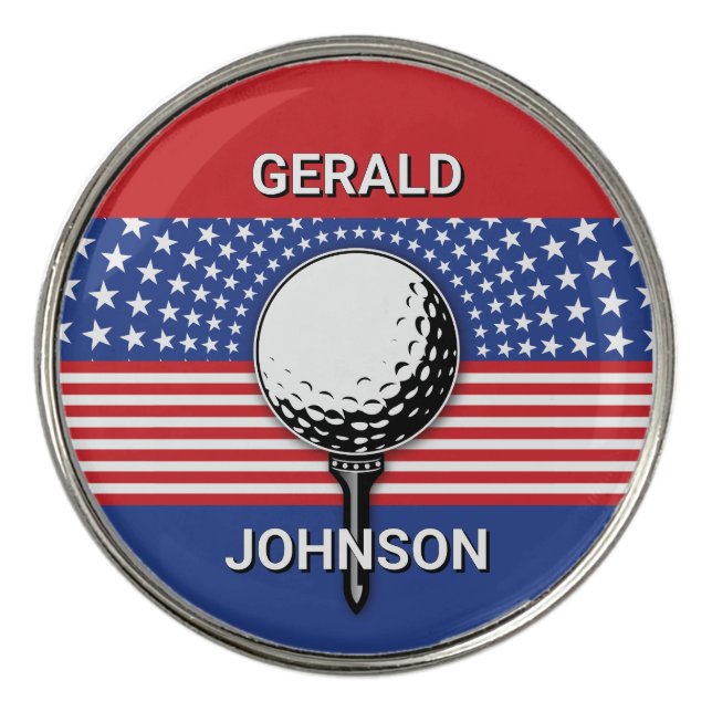 America’s Patriotic Golf Design Ball Marker (Front)