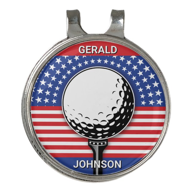 America’s Patriotic Golf Design Golf Hat Clip (Front)