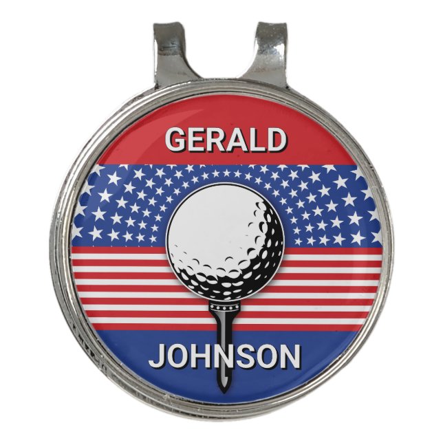 America’s Patriotic Golf Design Hat Clip (Front)