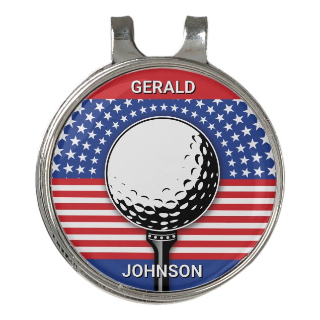 America’s Patriotic Golf Design Hat Clip (Front)
