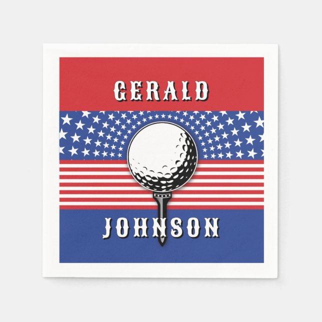 America’s Patriotic Golf Design Napkins (Front)