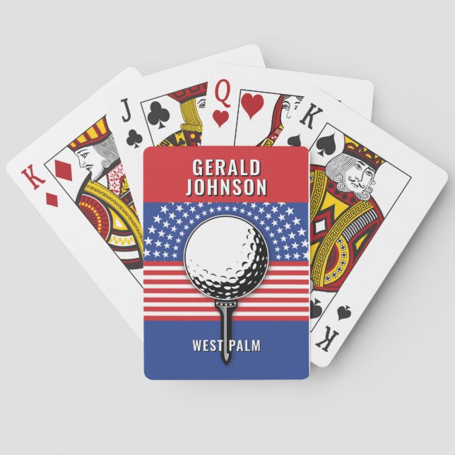 America’s Patriotic Golf Design Poker Cards (Back)