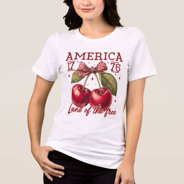  America’s Sweetest Tribute – Land of the Free Tri-Blend Shirt (Front)