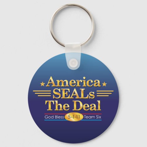 America SEALs The Deal_God Bless Team Six Keychain